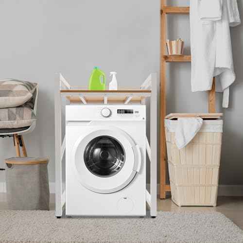 Washer Dryer Stacking Rack Stand, Heavy Duty Washing Machine Shelf with Adjustable Design, 660 Lbs Load Capacity Space Saving Organizer for Laundry Rooms Bathrooms & Kitchens
