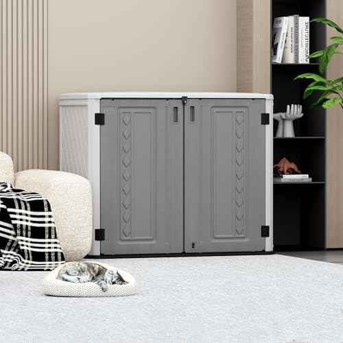 Mrosaa Outdoor Storage Shed Waterproof, Horizontal Outdoor Storage