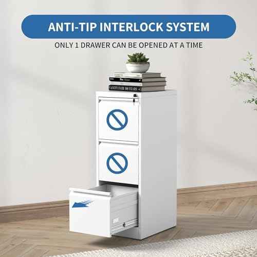 3 Drawer File Cabinet with Lock,Metal File Cabinet for Home Office