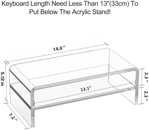 Egchi Acrylic Monitor Stand, 2 Tiers Clear Monitor Riser Computer