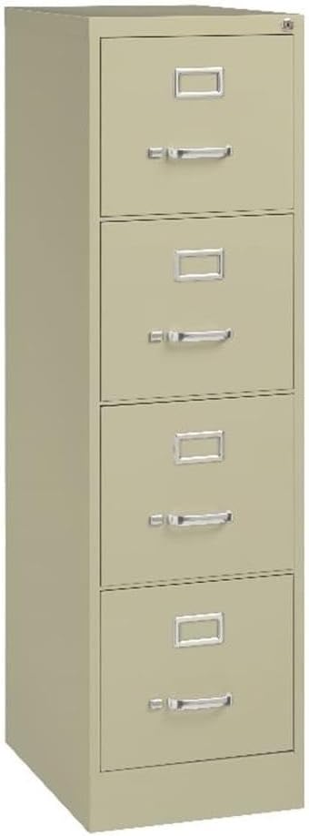 Scranton and Co 22" Deep 4 Drawer Letter File Cabinet in Putty, Fully Assembled by Unknown