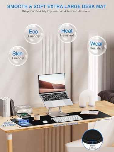 Mouse Pad with 15W Wireless Charging, 31.5"x11.81" XL Large Desk Mat