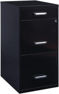 Scranton & Co 27.32" H x 18" D 3-Drawer Modern Metal Filing Cabinet by Unknown