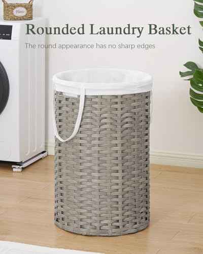 SETVSON 34.3 Gal (130 L) Large Laundry Hamper Laundry Basket Round