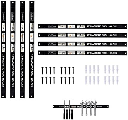 Magnetic Tool Holder 18 Inch 8 Pack Heavy Duty Magnet Tool Bar Strip Rack Wall Mount