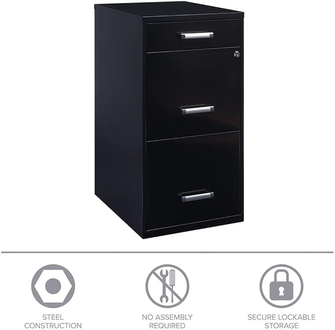 Scranton & Co 27.32" H x 18" D 3-Drawer Modern Metal Filing Cabinet - Image 11