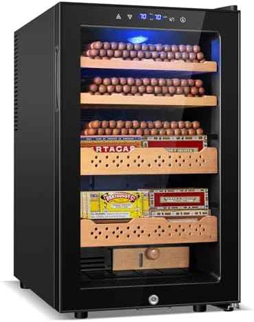 Velivi Cigar Humidor-70L Cooling & Heating Electric Humidor Cabinet, Smart Touch Control Humidity & Temper, Cigar Humidors wtih Spanish Cedar Wood, Digital Display, Safety Lock,Gift for Men