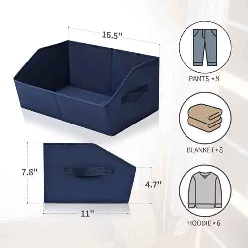 Homsorout Closet Baskets for Shelves Trapezoid - Decorative Storage
