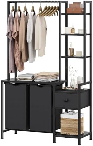 Creso hom Laundry Hamper with Shelf, 5 Tiers Tall Laundry Basket
