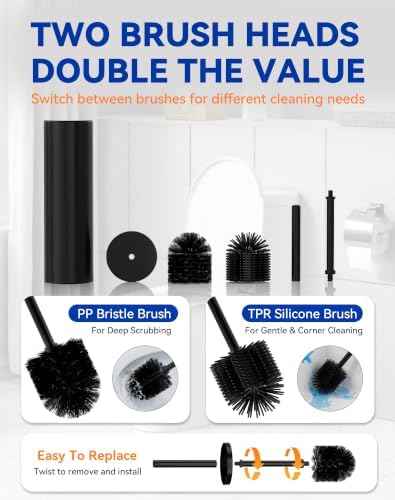 Dowry Toilet Bowl Brush and Holder Set for Bathroom 304 Stainless Steel