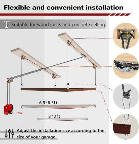 Heavy-duty Overhead Garage Storage Lift Hoist for Organization