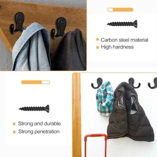 CBWLWJ 10 Pack Coat Hooks Wall Hooks for Hanging, Heavy Duty Double