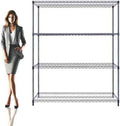 NSF Commercial 4-Tier Wire Shelving with Wheels, 60"x18"x72" Heavy