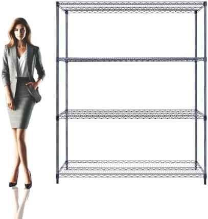 NSF Commercial 4-Tier Wire Shelving with Wheels, 60"x18"x72" Heavy