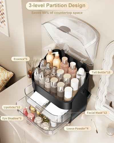 Anylady Makeup Organizer Countertop, Skincare Holder Bathroom Counter