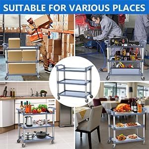 3-Tier Plastic Service Utility Cart - Image 7