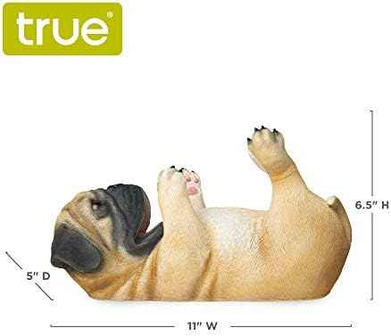 True Pug Polyresin Wine Bottle Holder - Table Top and Counter Wine Rack, Set of 1, Animal Home Decor, Brown, Holds 1 Standard Wine Bottle