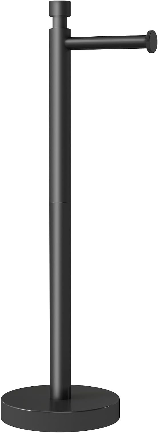 YUMORE Toilet Paper Holder Stand Freestanding, Weighted and Sturdy Matte Black by YUMORE