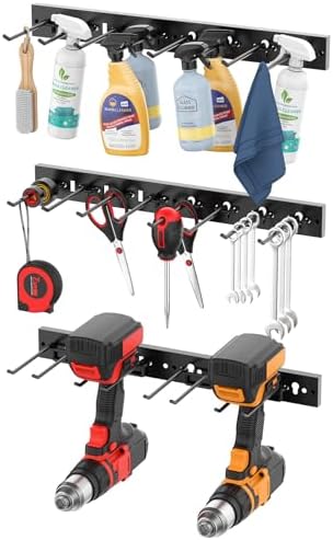 CCCEI 3 Modular Pegboard Strip Storage, Metal Peg Slat Wall Mount for