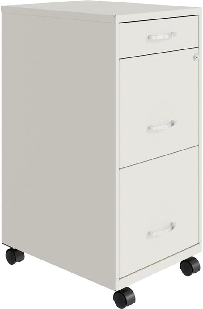 Pemberly Row 3 Drawers 29.52" Vertical White Metal Filing Cabinet Lockable by PEMBERLYROW