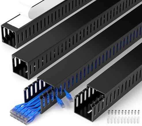 2" H x 2" W Cable Raceway, 66in Under Desk Wire Management Channel, Black