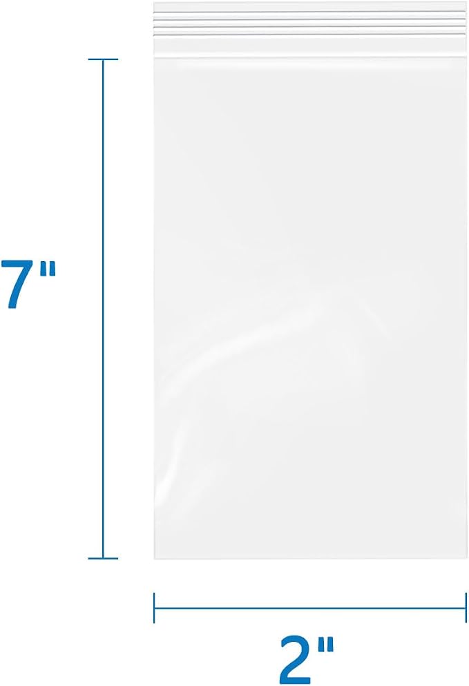 iMailer - 2" x 7" 500 Pack- 2 Mil Resealable Zip Bags- Small Clear Plastic Bags - Image 2