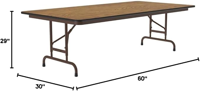 Correll Heavy Duty Adjustable Height Utility Folding Table, Melamine Top - Image 2