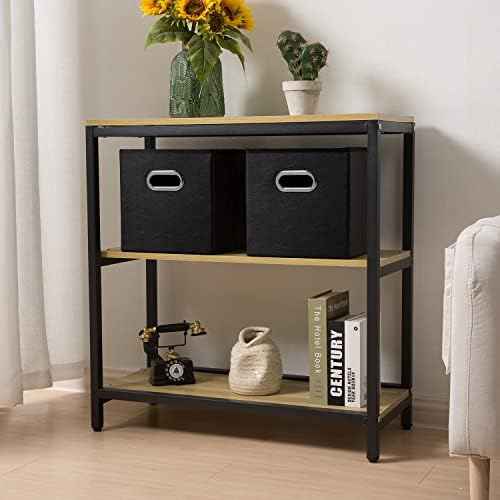 PRANDOM Leather Foldable Cube Storage Bins 11x11 inch [4-Pack] Fabric