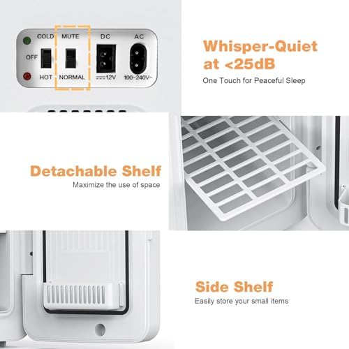 Kikihouse 12L/22L Mini Fridge for Bedroom, Small Refrigerator for Skincare