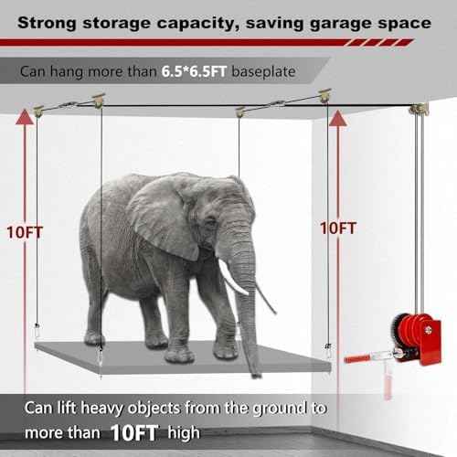 Heavy-duty Overhead Garage Storage Lift Hoist for Organization