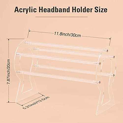 Headband Holder, Clear Headband Organizer, Acrylic Hair Hoop Display Stand