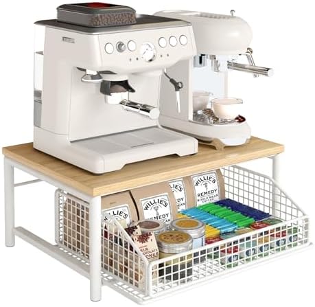 Coffee Pod Drawer, Counter Coffee Bar Organizer for Home Kitchen,White