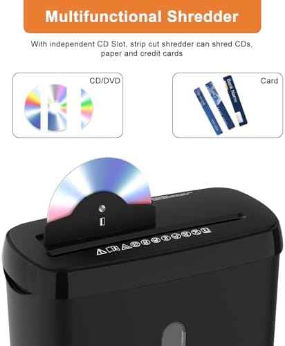 Home Office Paper Shredder,Woolsche 10-Sheet Strip Cut with 3.17-Gallon Basket,P-2 Security Level,CD & Credit Card Shredder,Durable & Fast - Jam Proof System - ETL Certified