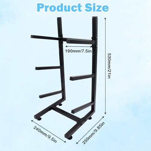 Steel Skateboard Rack Floor Stand, 3-Layer Skateboard Holder,Snowboard Storage Rack, Skateboard Holder Floor for Deck,Longboard,Snowboard, Standard Skateboards, Mini Cruiser Skateboard