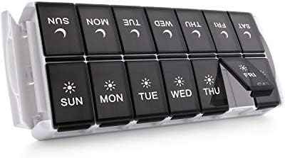 TookMag Weekly Pill Organizer 2 Times a Day, Easy Fill Medicine Pill Organizer AM PM Pill Case, Large Capacity 7 Day Pill Box for Pills/Vitamin/Fish Oil/Supplements (Patent Registered)