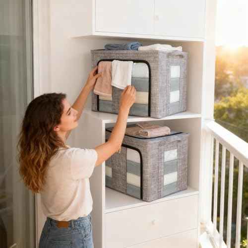 Clothes Storage Bins 66L with Clear Window Box