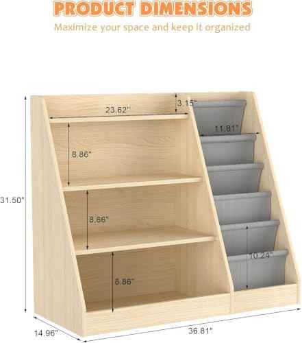 HedoAjim Kids Bookshelf for Bedroom,Child Baby Bookcase, 4-Tier