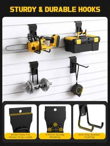 24 Pack Slatwall Accessories, Heavy Duty Slat wall Hooks & Storage Straps