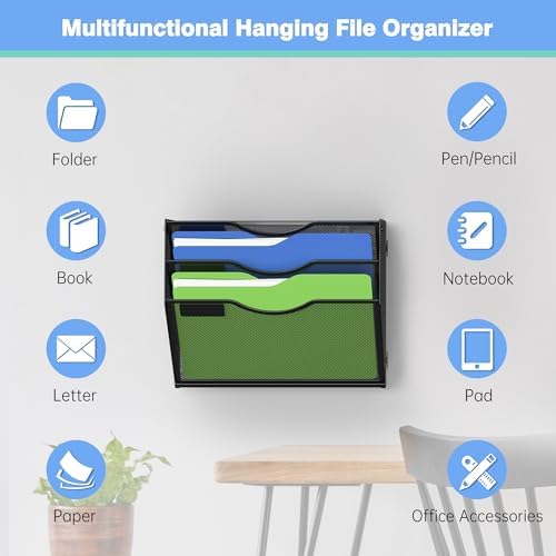 Kuntine.B Wall File Organizer Office Hanging Magazine Holder Wall File
