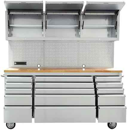 CT Copper Tailor 72-inch Rolling Tool Chest with 15 Drawers,Stainless Steel