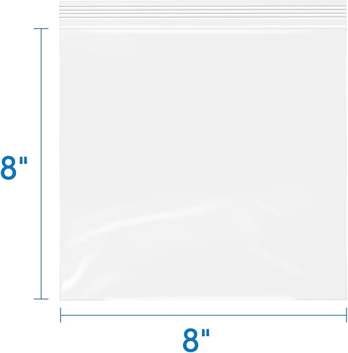iMailer- 8" x 8" 200 Pack- 2 Mil Resealable Zip Bags- Clear Plastic Bags - Image 2