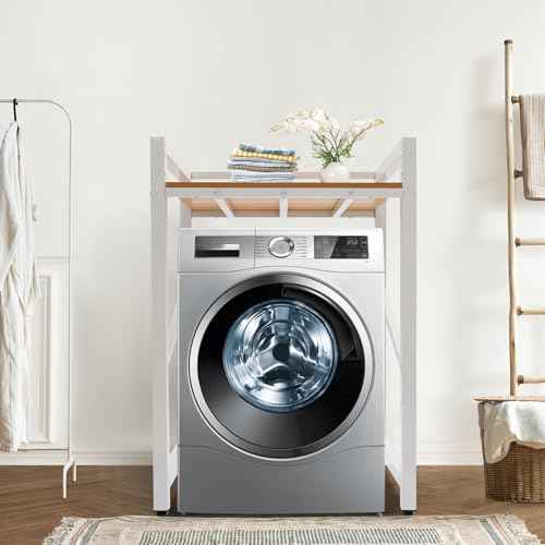 Washer Dryer Stacking Rack Stand, Heavy Duty Washing Machine Shelf with Adjustable Design, 660 Lbs Load Capacity Space Saving Organizer for Laundry Rooms Bathrooms & Kitchens