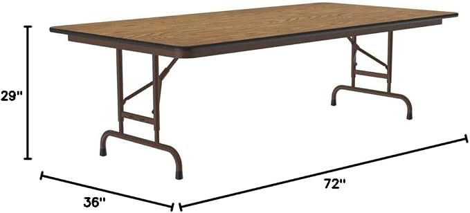 Correll Heavy Duty Adjustable Height Utility Folding Table, Melamine Top - Image 2