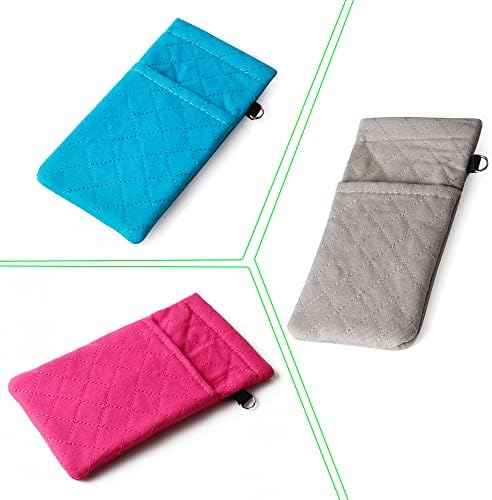 Double Glasses Cases Soft Eyeglass Case For Women Men Squeeze Top Sunglasses Case Travel Glass Pouch With Clean Cloth