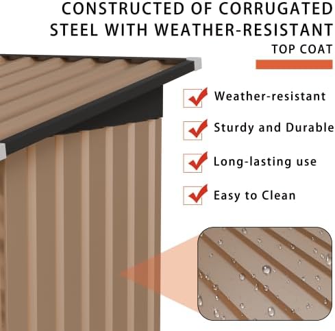 4 * 2 FT Metal Garden Storage Sheds for Patio Backyard Tools House