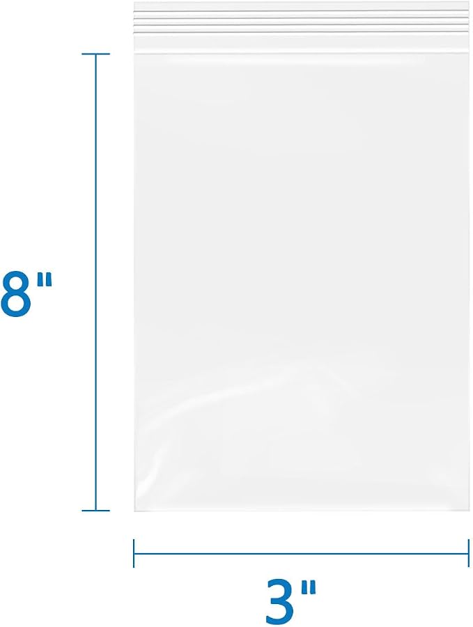 iMailer - 3" x 8" 500 Pack- 2 Mil Resealable Zip Bags- Small Clear Plastic Bags - Image 2