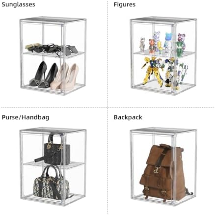 Clear Acrylic Display Case for Boot Storage Organizer Tall Boots Boxes Clear Plastic Stackable Shoe Organizer Box, For Sneakers, Heels, Figures, Handbag, Purse, XXX-L, 1 Pack