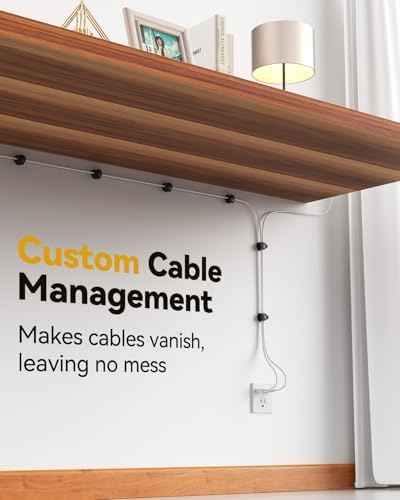 8Pack Rotatable Cord Organizer, INCHOR Cable Organizer, Spring Cable Clips with Clasp Lock, Smooth Adjustable Cord Holder for Nightstand Car Home Office (Black)