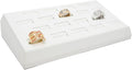 Novel Box 18-Slot White Leatherette Rings/Earrings/Cufflinks Holder Tray by NovelBoxCompanyLtd