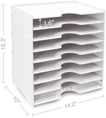 SONGWAY File Organizer for Desk - 9 Tier Wide Document Holder, Letter